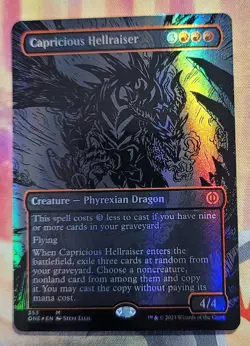 Capricious Hellraiser (Oil Slick Raised Foil) MTG Phyrexia: All Will Be One (NM) - Image 1