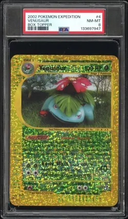 VENUSAUR 2002 POKEMON EXPEDITION BOX TOPPER 4/12 GRADED PSA 8 NM-MT - Image 1