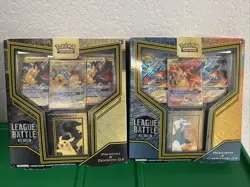 Pokemon Pikachu & Zekrom-GX and Reshiram & Charizard-GX League Battle Deck Sets - Image 1