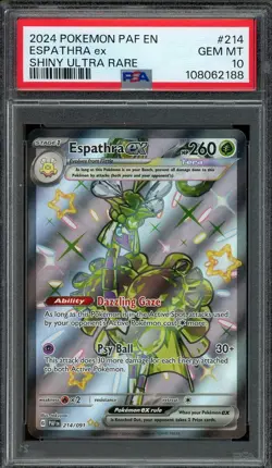 Espathra ex Pokemon 2024 SV Paldean Fates Shiny Ultra Rare 214/091 PSA 10 GEM MT - Image 1
