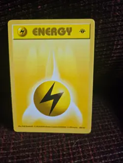 Pokemon Base Set 1st Edition Shadowless Lightning Energy - Image 1