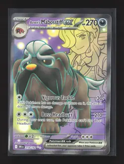 Pokemon SV10: Destined Rivals #218/182 Holo Ultra Rare Arven's Mabosstiff ex - Image 1