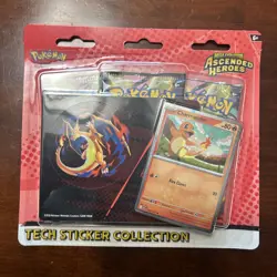 Pokemon TCG Charmander Tech Sticker Collection Ascended Heroes 3 Pack Blister - Image 1