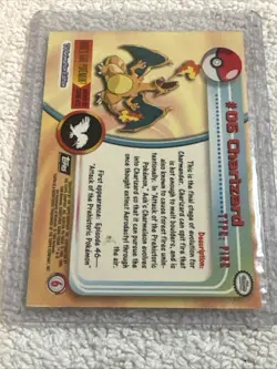 Charizard TV Animation Black Logo 1999 Vintage Pokemon Topps #06 Non-Holo NM - Image 2