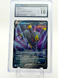 CGC 10 GEM Mint Umbreon V 094/203 Evolving Skies Holo Ultra Rare Pokemon - Image 1