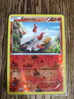 Larvesta 19/101 Reverse Holo Noble Victories Black & White 3 Pokemon TCG Common - Image 1