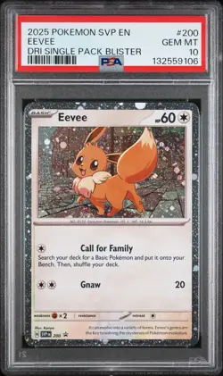 PSA 10 - 2025 POKEMON SVP EN-SV BLACK STAR PROMO 200 EEVEE | COSMO | LOW POP - Image 1