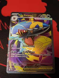 Pokemon TCG Phantasmal Flames Ultra Rare Mega Sharpedo Ex Full Art 113/094 - Image 1