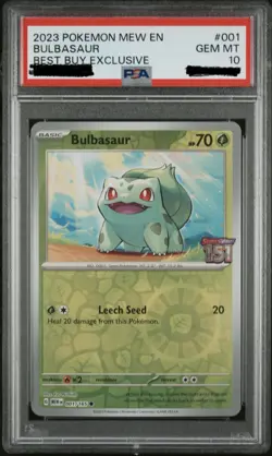 2023 POKEMON MEW EN-151 BEST BUY EXCLUSIVE #001 BULBASAUR PSA 10 🔥💎 - Image 1
