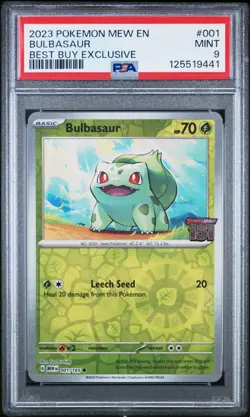 2023 POKEMON MEW EN-151 BEST BUY EXCLUSIVE #001 BULBASAUR PSA 9 - Image 1