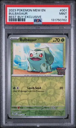2023 Pokemon Mew En-151 #001 Bulbasaur Best Buy Exclusive PSA 9 - Image 1