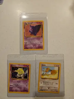 Lot Of 3 Base Set Pokemon Cards, Gengar, Doduo And Drowzee. - Image 1