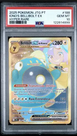 2025 POKEMON PORTUGUESE JTG PT-JOURNEY TOGETHER #188 IONO'S BELLIBOLT EX PSA 10 - Image 1