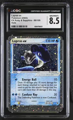 CGC 8.5 Lapras ex 2003 EX Ruby & Sapphire 99/109 Holo Pokemon Card - Image 1