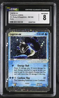 CGC 8 Lapras ex 2003 EX Ruby & Sapphire 99/109 Holo Pokemon Card - Image 1