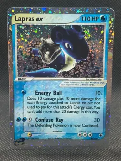 2003 Pokemon TCG Card Lapras EX 99/109 Ruby and Sapphire Ultra Rare Holo - Image 1