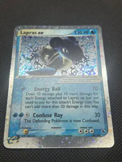 2003 Pokemon TCG Card Lapras EX 99/109 Ruby and Sapphire Ultra Rare Holo - Image 2
