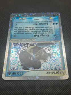 2003 Pokemon TCG Card Lapras EX 99/109 Ruby and Sapphire Ultra Rare Holo - Image 3
