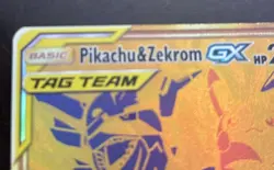 Pikachu & Zekrom GX SM248 Jumbo Gold Tag Team Pokemon Promo Card Mint - Image 2