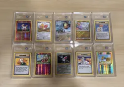 x10 TAG Graded Pokemon Slab Lot - Vintage & Modern Mix - Holos/Trainers - Image 1