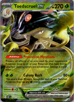 Toedscruel ex 022/197 Pokemon TCG Scarlet & Violet: Obsidian Flames NM - Image 1