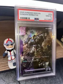 PSA 10 2025 Gundam Barbatos 1st Form LR Legend Rare Holofoil Card Game Bandai - Image 1