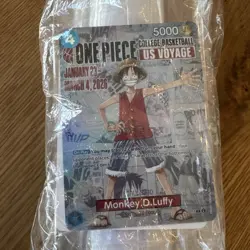 One Piece Monkey.D.Luffy College Basketball Promo Card SEALED P-055 w/ Poster - Image 1