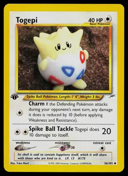 Pokemon Card - Togepi Neo Destiny 56/105 Uncommon 1st Edition - Image 1