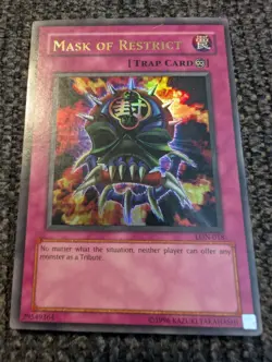 Mask Of Restrict Ultra Rare LON-018 Yu-Gi-Oh! Trading Card Game - Image 1
