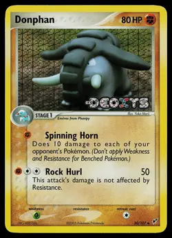 Pokemon Card - Donphan Deoxys 30/107 Uncommon Reverse Holo Stamped - Image 1
