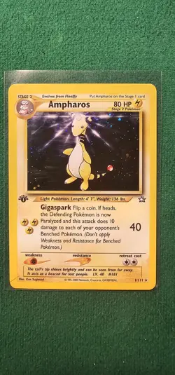 Pokemon TCG Ampharos holo 1st edition neo genesis #1/111 individual card - Image 1