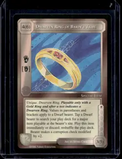 1995 Middle-Earth Collectible Card Game MECCG Dwarven Ring Of Barin's Tribe - Image 1