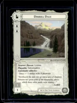 1995 Middle-Earth Collectible Card Game MECCG Dimrill Dale - Image 1