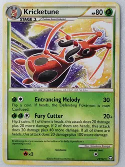 Kricketune 24/102 LP RARE Non Holo Triumphant Pokemon Card - Tomokazu Komiya Art - Image 1