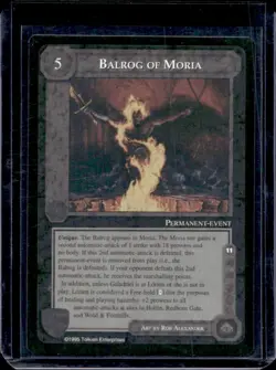 1995 Middle-Earth Collectible Card Game MECCG Balrog Of Moria - Image 1