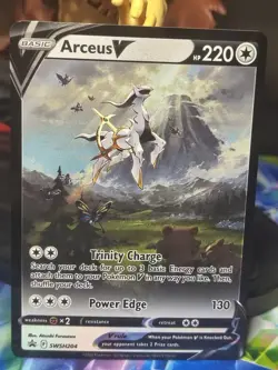 Pokemon TCG Arceus v SWSH204 Sword & Shield Promo Card Near Mint - Image 1