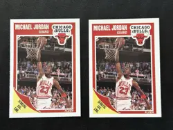 Lot (2) Michael Jordan 1989-90 Fleer Basketball card #21 Chicago Bulls - Image 1