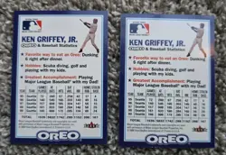 MLB Ken Griffey Jr.OF Cincinnati Reds 2000 Fleer/Skybox Oero 2 Card Lot Food!! - Image 2