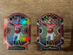 2020 PANINI SELECT PATRICK MAHOMES II #2 MAROON / TRI-COLOR DIE-CUT 2 CARD LOT - Image 1