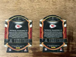2020 PANINI SELECT PATRICK MAHOMES II #2 MAROON / TRI-COLOR DIE-CUT 2 CARD LOT - Image 2