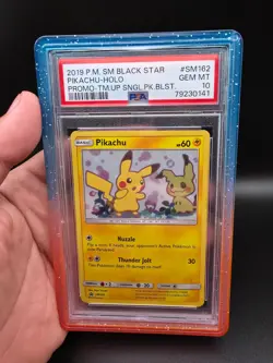 2019 POKEMON SM BLACK STAR PROMO #SM162 PIKACHU-HOLO PSA 10 - Image 1