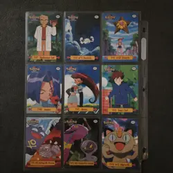 Vintage 1999 Pokemon TV Animation Series 1 Complete 9 card Puzzle Set NM LP - Image 2