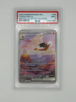 Pokemon Charizard ex SIR 2023 151 MEW EN #199 PSA 9 Mint - Image 1