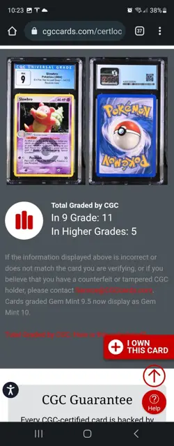(POP 11) CGC 9 MINT Pokemon Slowbro Reverse Holo EX Fire Red Leaf Green 14/112 - Image 4