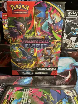 Pokemon Mega Evolution-Phantasmal Flames Booster Bundle Box 6 Packs - Image 1