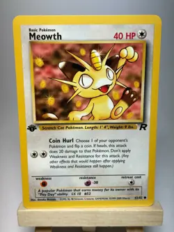 Pokemon Team Rocket Meowth 62/82 1st Edition NM-MT Never Played - Image 1