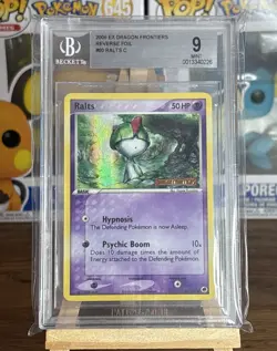 Pokemon 2006 Ralts 60/101 EX Dragon Frontiers Reverse Holo Stamped BGS 9 - Image 1
