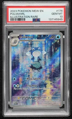 Poliwhirl Illustration Rare Pokemon Scarlet & Violet 151 MEW PSA 10 GEM MT - Image 1