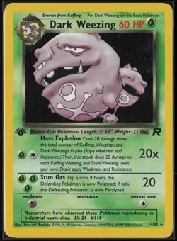 DARK WEEZING 14/82 HOLO RARE TEAM ROCKET POKEMON 1ST EDITION - Image 1