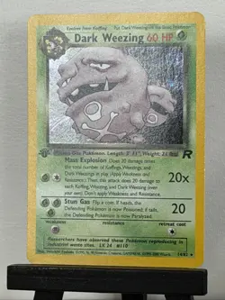 2000 Pokemon Dark Weezing 1st Edition Holo Team Rocket Rare #14/82 - Image 2